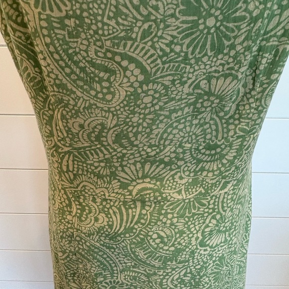 Eddie Bauer Boho Green Paisley Tank Midi Dress SZ 10 100% Cotton - Picture 4 of 10